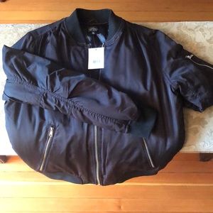 Topshop size us 12 bomber jacket with gold zippers